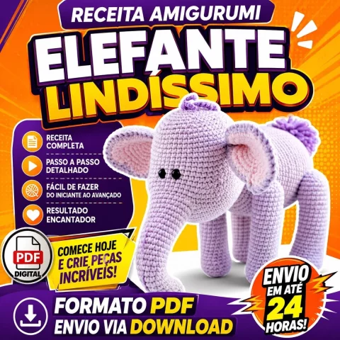 Receita Amigurumi de Elefante Lindíssimo 1