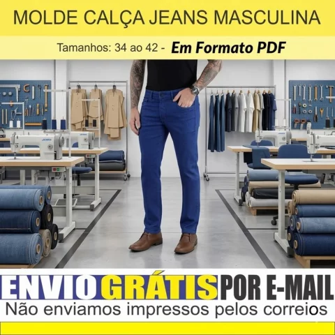 Molde Calça Jeans Masculina (34-42) Arquivo PDF 1