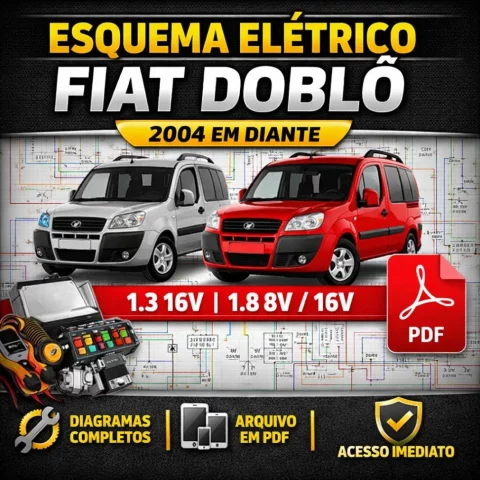 Esquema Elétrico Fiat Doblò PDF (2004 em diante) – 1.3 16V | 1.8 8V e 16V 1