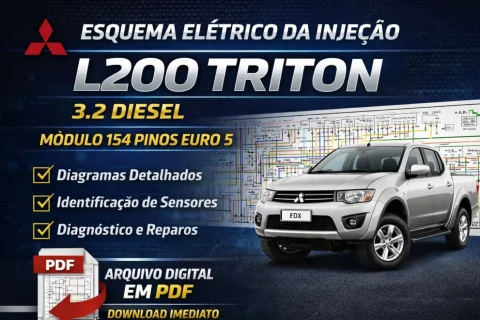 Esquema Elétrico da Injeção L200 Triton 3.2 Diesel – Módulo 154 Pinos EURO 5 1