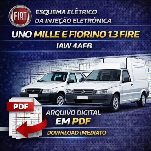 Esquema Elétrico da Injeção Eletrônica Uno Mille e Fiorino 1.3 Fire IAW 4AFB 1
