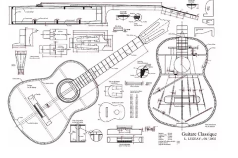 PDF Planta Violão Legey Clássico Impressa Tamanho Real Luthier