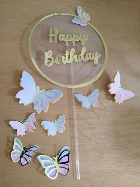 Topo de Bolo Happy Birthday Studio Silhuette Arquivo de Corte 2
