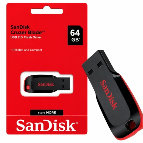Pen Drive SanDisk Cruzer Blade 64GB USB 2.0 1