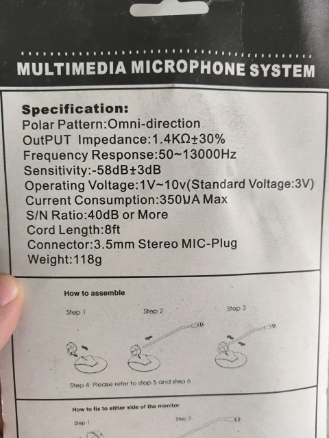 Microfone Multimídia PC 3
