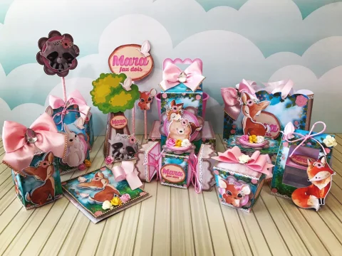 Kit Personalizado Bosque Menina Arquivo Digitai para Festas Infantis 2