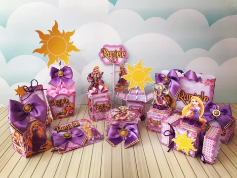 Kit Personalizado de Decoração Digital - Tema Rapunzel 1