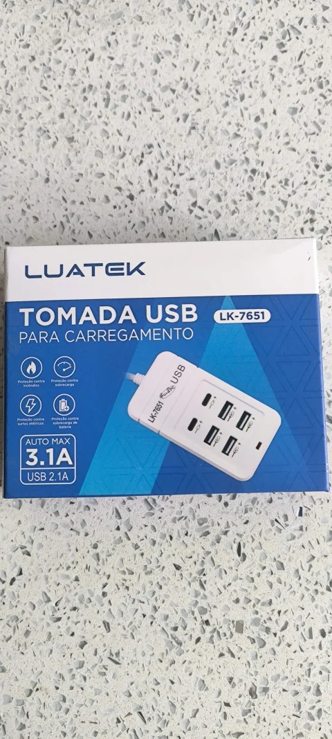 Tomada USB para Carregamento Luatek LK-7651 2