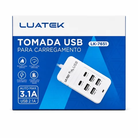 Tomada USB para Carregamento Luatek LK-7651 1