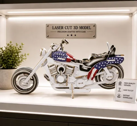 Pacote 9+ Motocicletas SVG DXF para Corte a Laser em Madeira 3D 4