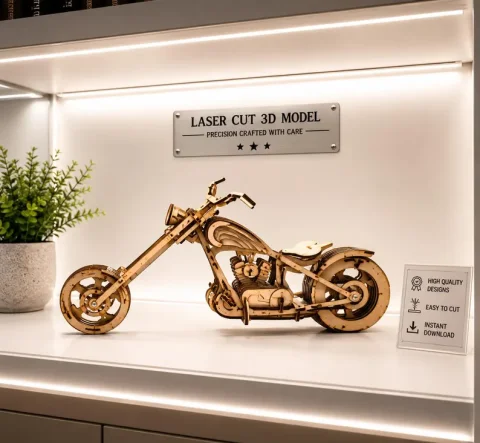Pacote 9+ Motocicletas SVG DXF para Corte a Laser em Madeira 3D 5