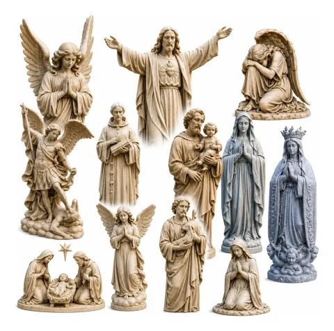 +40 Estátuas Cristãs STL e 3MF para Impressão 3D Coleção Premium
