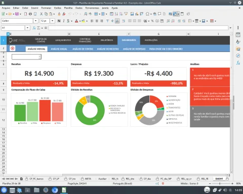 Planilha de Orçamento Pessoal e Familiar 4.0 - com Dashboard