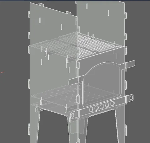 Projeto Forno 4 em 1 Pizza Grill Defumador DXF CNC 3 e 4 mm