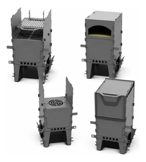 Projeto Forno 4 em 1 Pizza Grill Defumador DXF CNC 3 e 4 mm 9