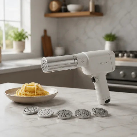 Máquina de Macarrão Elétrica Tomate MAZ-127 USB-C com 5 Moldes