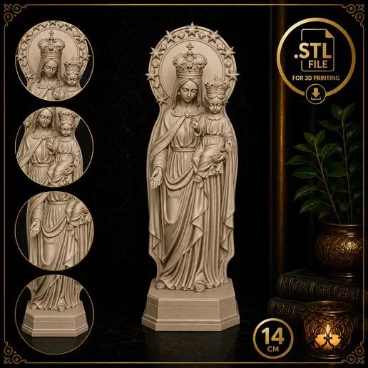 Nossa Senhora do Carmo "Nossa senhora de Nazaré " – Arquivo STL para Impressão 3D