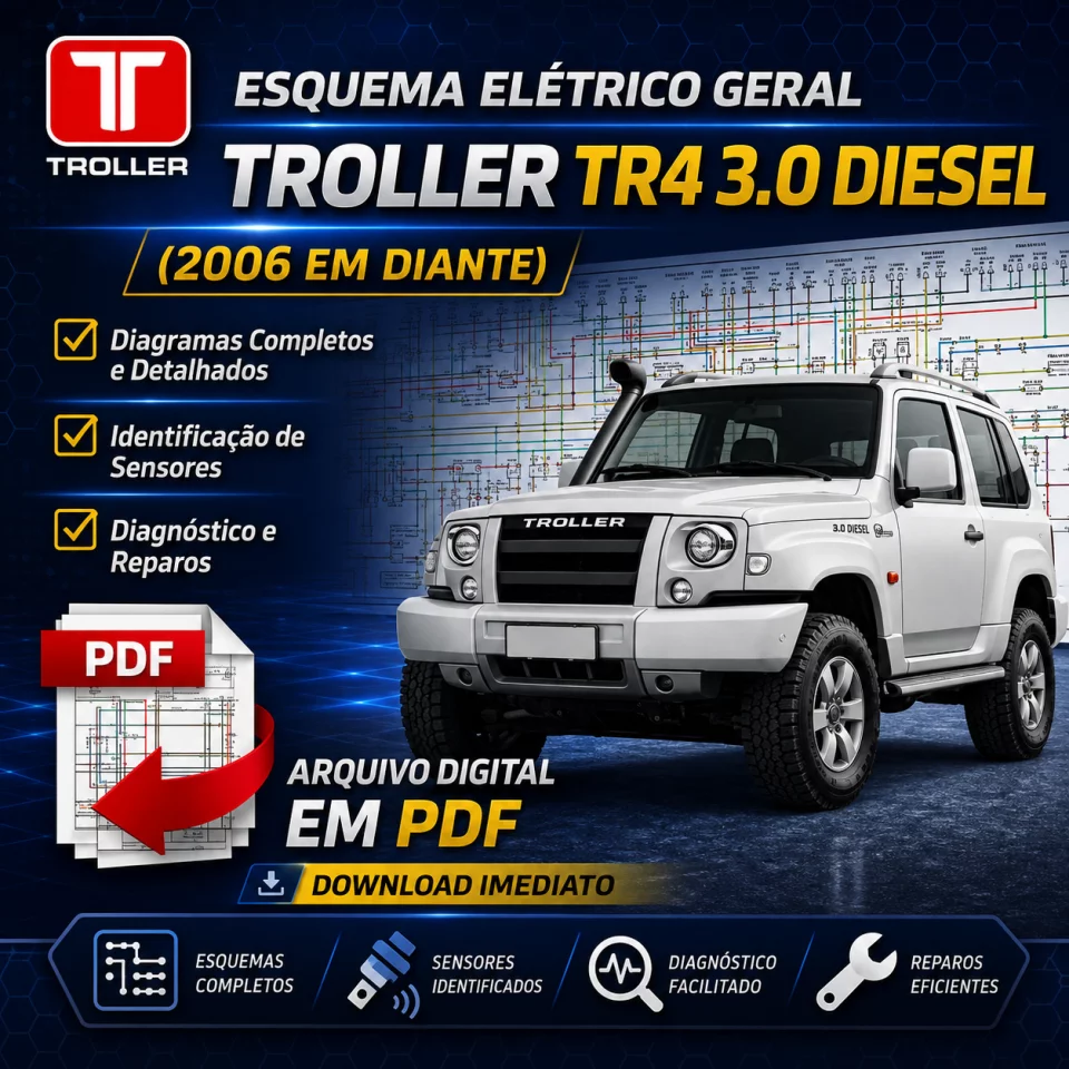 Esquema Elétrico Geral Troller TR4 3.0 Diesel (2006 em diante) PDF – Download