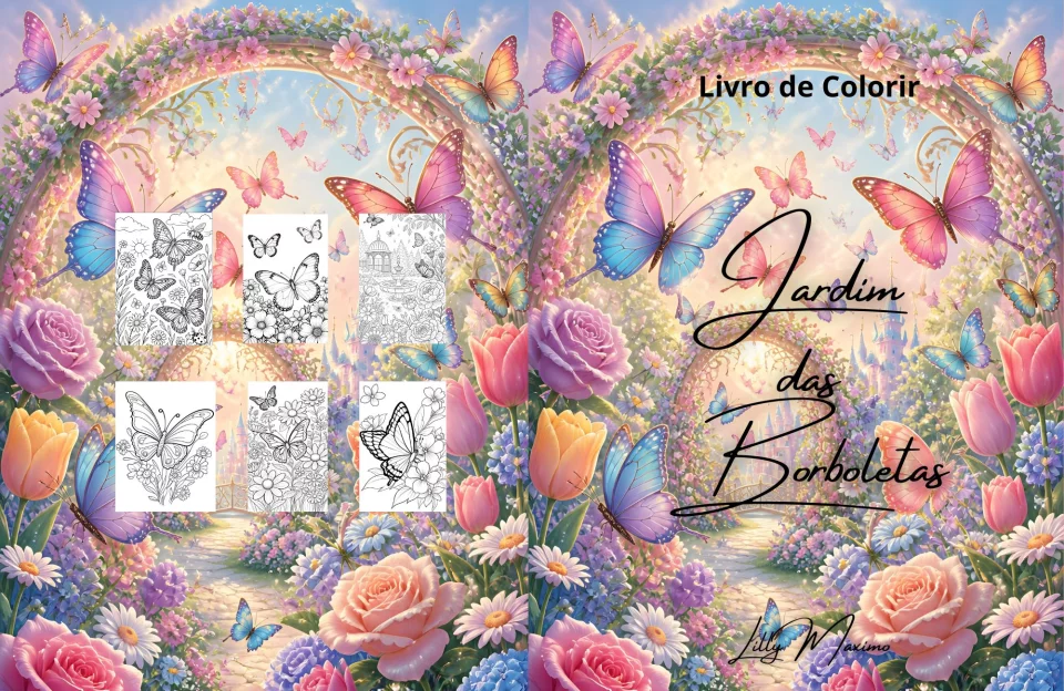 Livro de Colorir Jardim das Borboletas