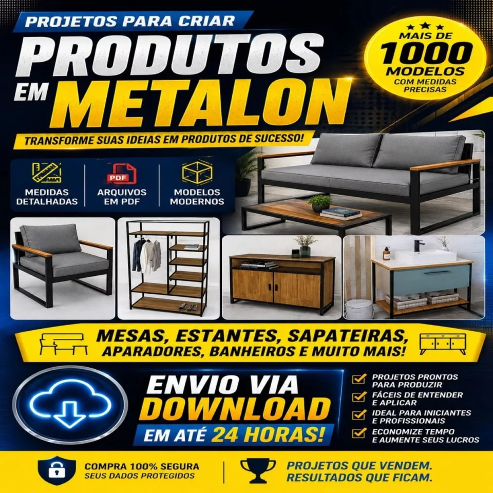 Projetos de Produtos em Metalon - Mais de 1000 Modelos