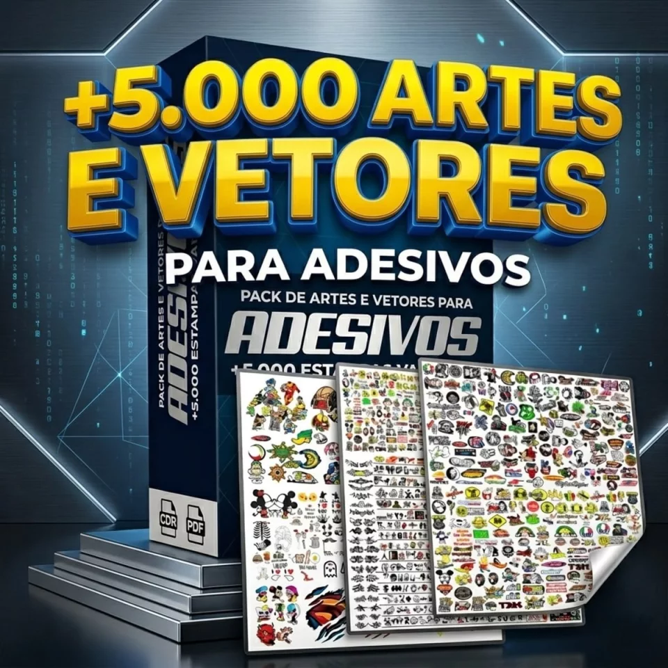 Pacote 5000 Artes e Vetores para Adesivos