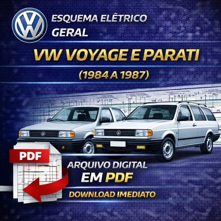 Esquema Elétrico Geral VW Voyage e Parati (1984 a 1987) – PDF