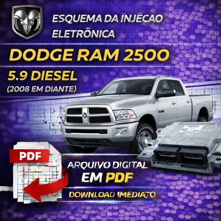 Esquema da Injeção Eletrônica Dodge Ram 2500 5.9 Diesel (2008 em diante) – PDF