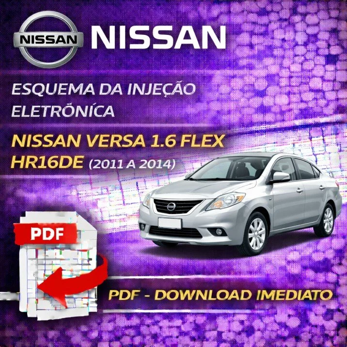 Esquema da Injeção Eletrônica Nissan Versa 1.6 Flex HR16DE (2011 a 2014) – PDF