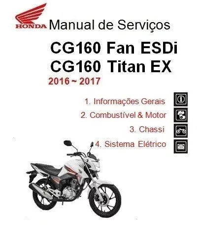 Manual de Serviços: CG160 Fan ESDi CG160 Titan EX 2016/2021 - PDF