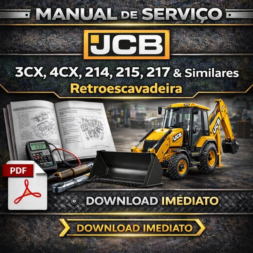 Manual de Serviço JCB 3CX, 4CX, 214, 215, 217 &amp; Similares – Retroescavadeira PDF