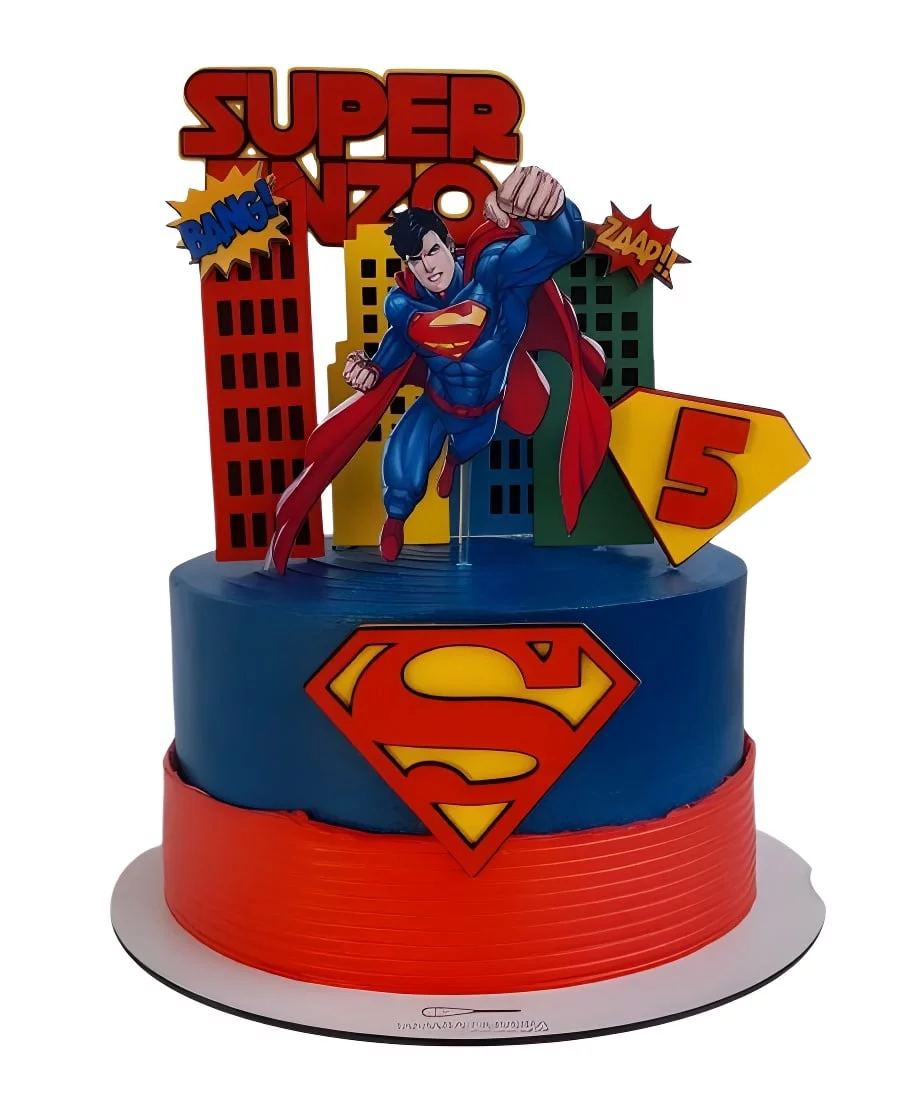 Topo de Bolo do Superman Arquivo Digital PDF - Festa Infantil