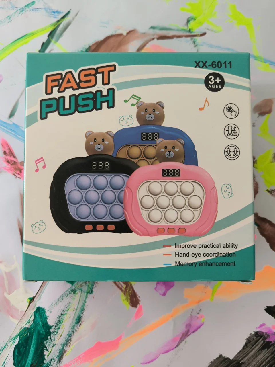 Brinquedo PUSH POP Interativo Fast Push com Urso