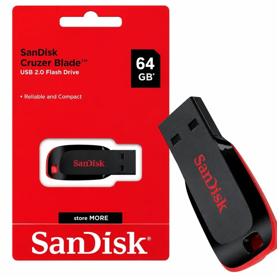 Pen Drive SanDisk Cruzer Blade 64GB USB 2.0