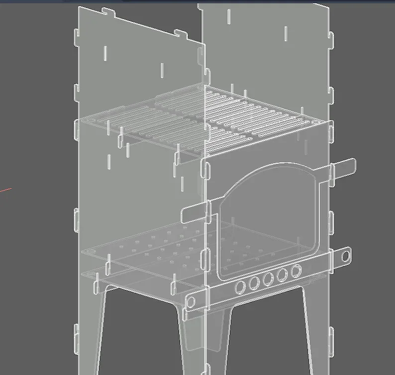 Projeto Forno 4 em 1 Pizza Grill Defumador DXF CNC 3 e 4 mm