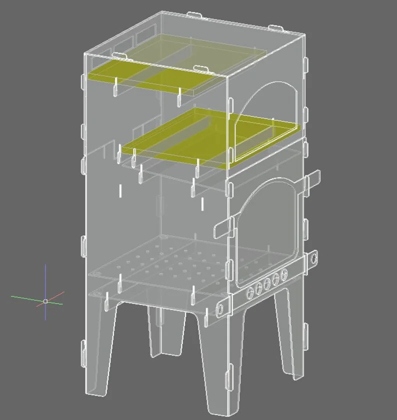 Projeto Forno 4 em 1 Pizza Grill Defumador DXF CNC 3 e 4 mm