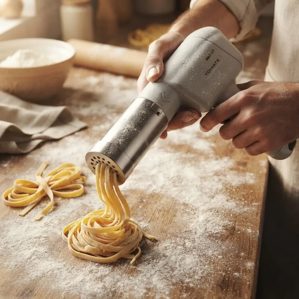 Máquina de Macarrão Elétrica Tomate MAZ-127 USB-C com 5 Moldes