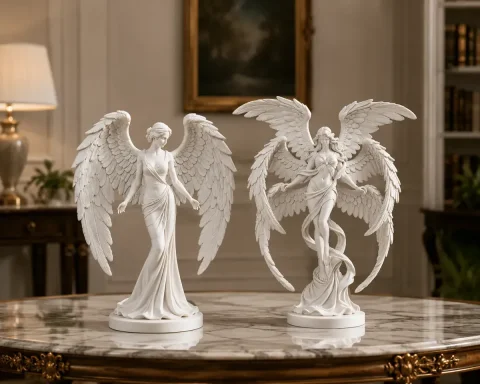 Escultura de Anjo com Asas STL para Impressão 3D – Estátua Angelical Decorativa