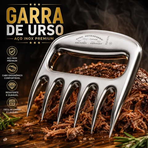 Garra de Desfiar Carne em Aço Inoxidável
