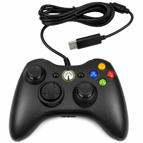 Controle Xbox 360 com Fio USB para PC Windows Cabo 2,15m Preto