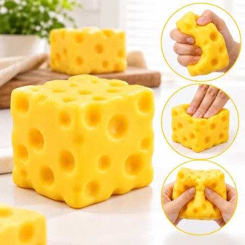 Squishy Queijo Antiestresse Sensorial Macio Slow Rising 6 cm