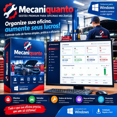 Mecaniquanto — Sistema de Gestão Ordens Serviço P/ Oficinas Mecânicas (Windows)