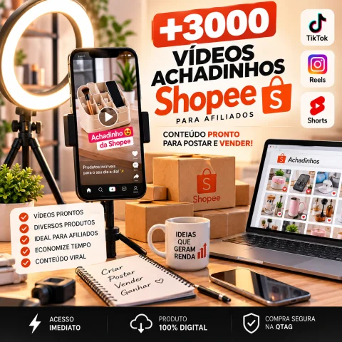 Pack +3000 Vídeos de Achadinhos para Afiliados: Conteúdo Viral para TikTok Reels