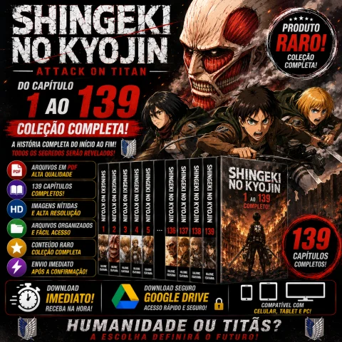 Pack Shingeki no Kyojin (Attack on Titan) Completo: Do Capítulo 1 ao 139 | Mangá
