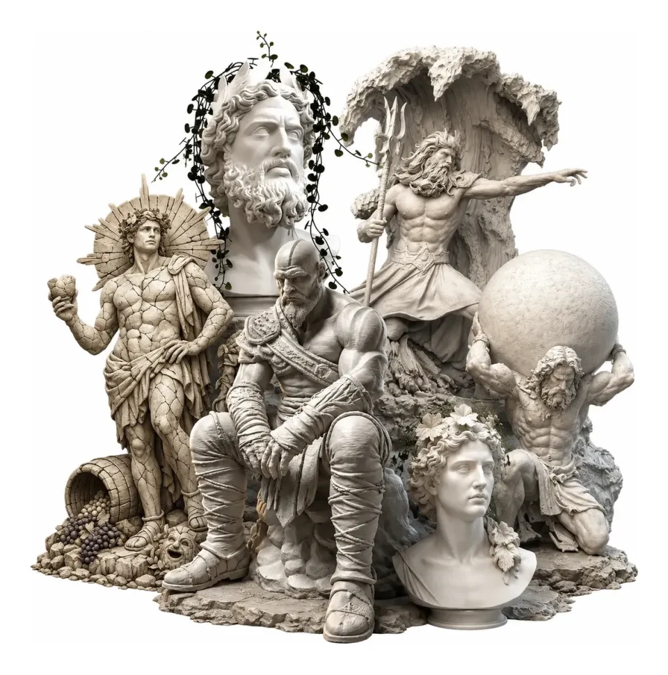 200 Arquivos de Estátuas STL Mitologia Grega e Romana 3D - Esculturas Clássicas